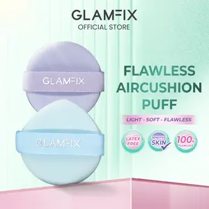 GLAMFIX Flawless Aircushion Puff 2pcs Sponge Cushion Foundation Makeup Puff Wet Makeup Alat Kecantikan Makeup Beauty Tools