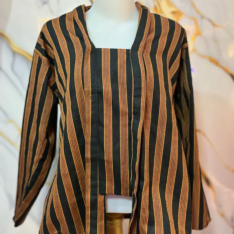 Baju adat/Lurik Gratis Blangkon Pria/Wanita Kebaya Jawa Solo-Jogja Atasan Kondangan Dewasa Panjang Batik Katun Motif 2
