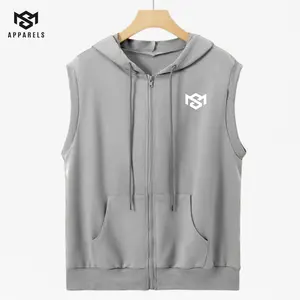 Zipper Hoodie Lekbong Sweater Tanpa Lengan Unisex Bahan Fleece Tebal Premium