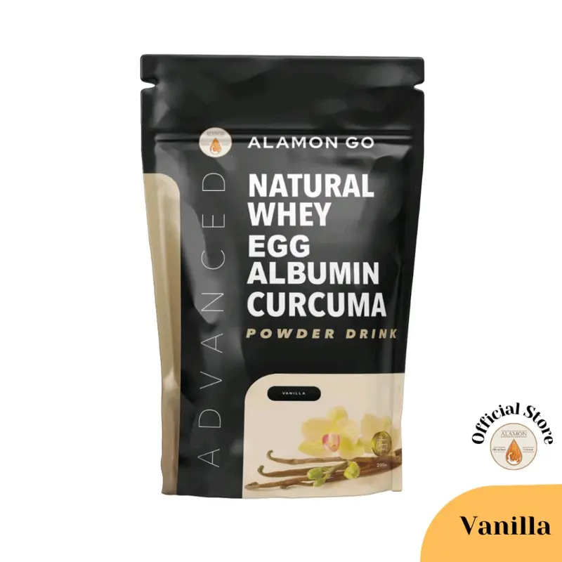 ALAMON GO GAIN Kombinasi Whey, Egg Albumin, Curcuma. 200 gram Pria Dan Wanita, Susu Protein 0