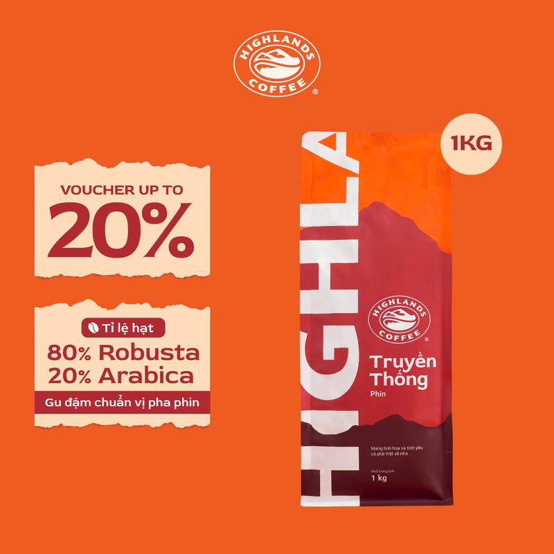 CÀ PHÊ RANG XAY TRUYỀN THỐNG HIGHLANDS COFFEE GÓI 1KG
