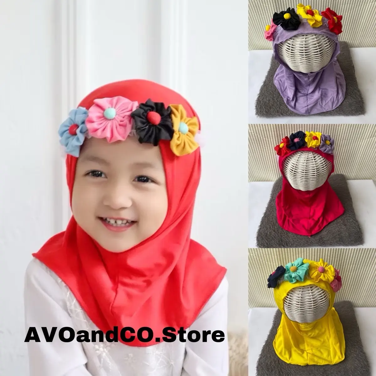 Kerudung Bayi Bando 0-2Tahun /Kerudung Anak Bando Bisa Lepas Pasang 0-2Tahun