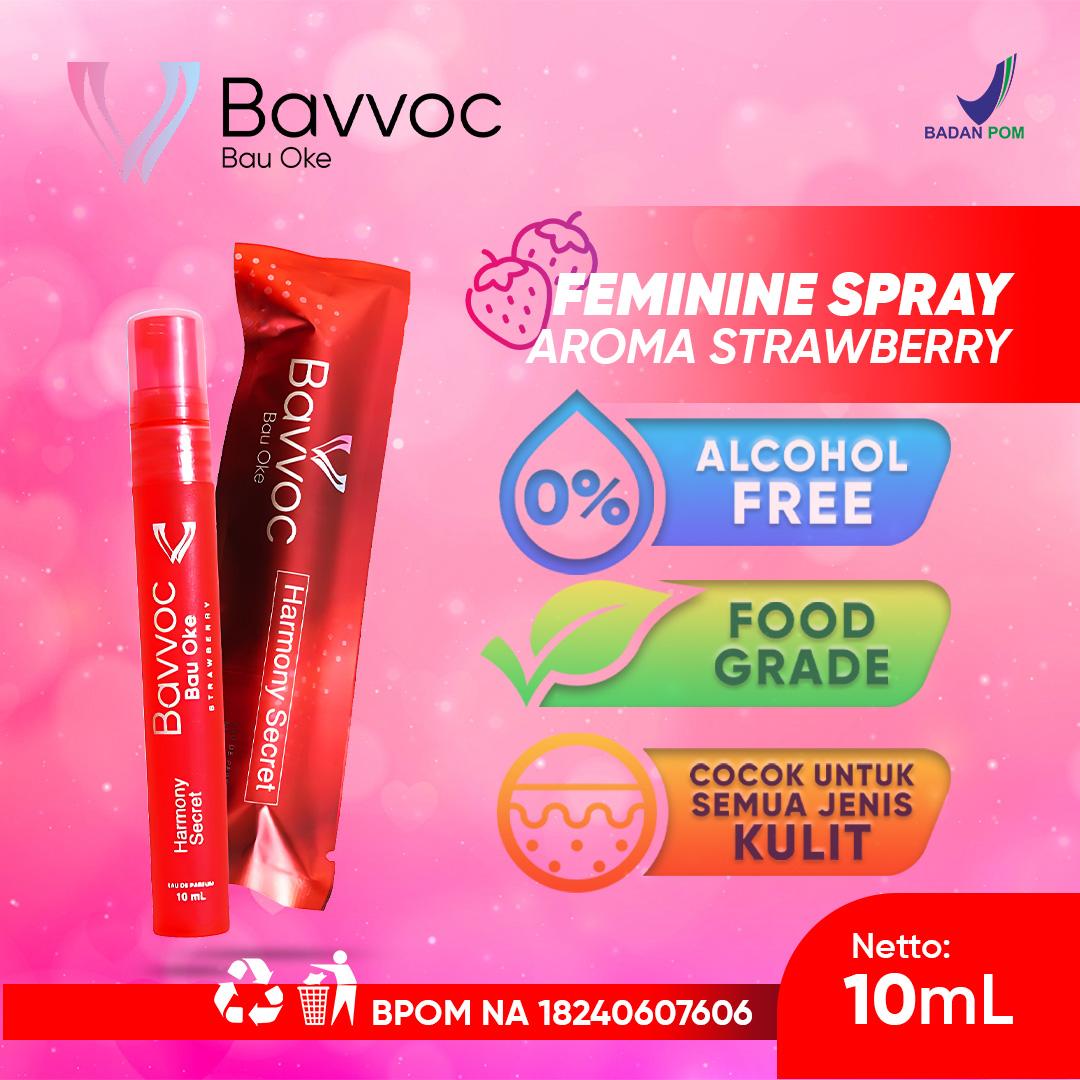 BAVVOC Feminine Perfume Spray Kewanitaan Wangi Manis Strawberry I Non Alkohol I Aman Kulit Sensitif I BPOM I Halal