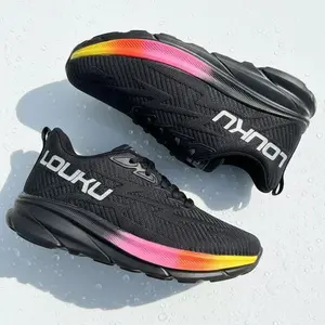 Jhecxmild Footwear Shoes Louku Oddate Sepatu Sneakers Sport Black White Couple Papa Mama Sepatu Olahraga Trendy Running Outdoor