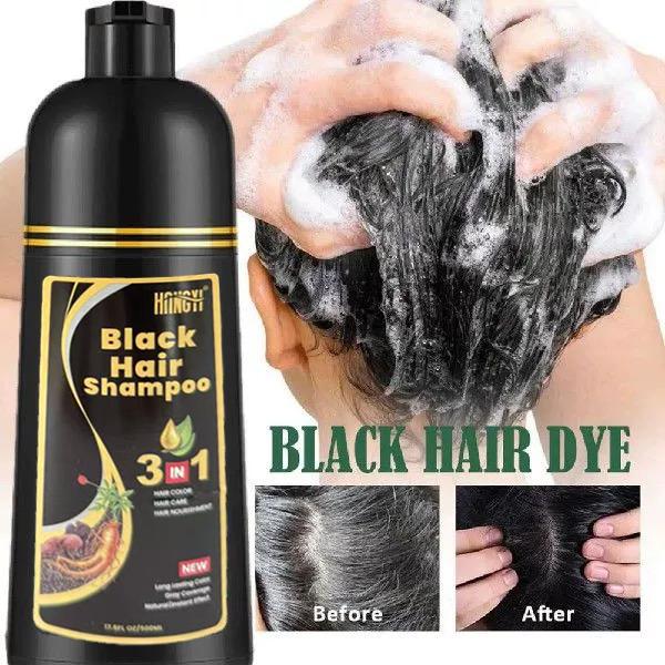 500ML Herbal Black Hair Shampoo Hair Dye Shampoo Professional Turn Your White/Gray Hair Into Black In Just 5 Minutes Non-irritating Hair Color Shampoo