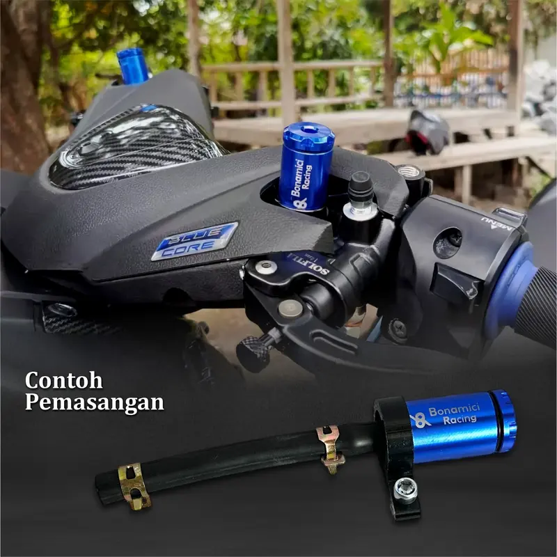 TABUNG MINYAK REM BONAMICI TABUNG MASTER REM ATAS / DEPAN ORIGINAL FULL CNC IMPORT + SELANG DAN BREKET TABUNG MOSCOW DUDUKAN TABUNG BONAMICI RACING UNIVERSAL SEMUA MOTOR 2