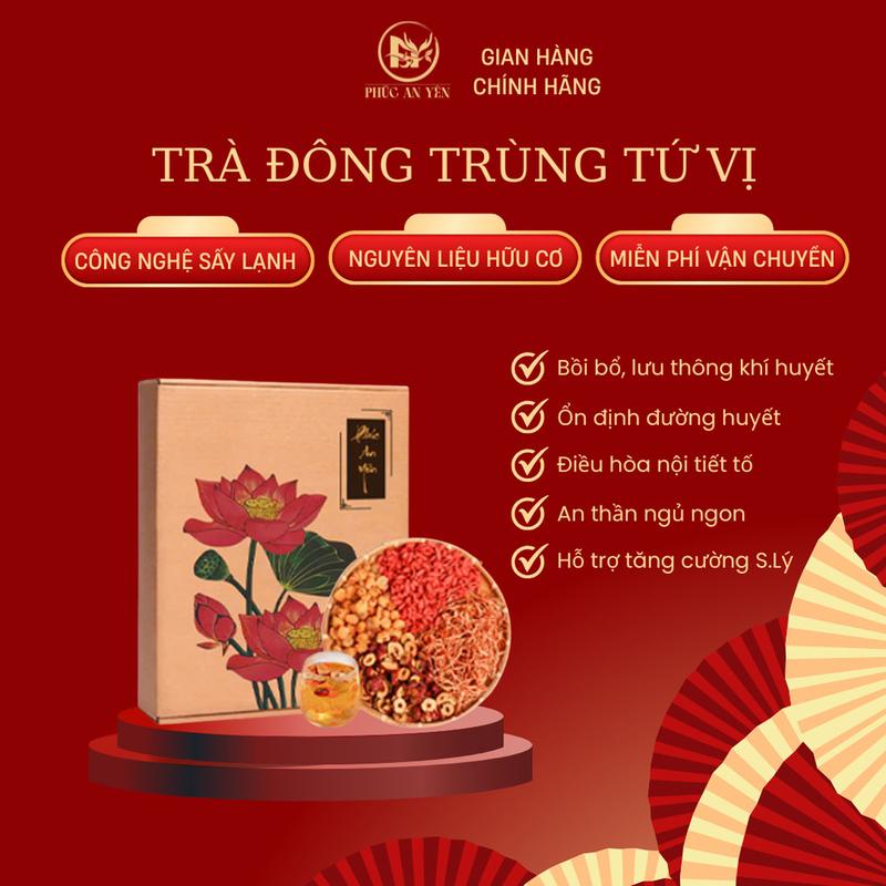  Trà Tứ Vị Đông Trùng Hạ Thảo Hộp 30 Gói Hỗ Trợ Bồi Bổ Cơ Thể Thanh Nhiệt Ngủ Ngon Hỗ Trợ Ổn Định Đường Huyết. Nguyên Liệu Hữu Cơ Sấy Lạnh Táo Đỏ Kỷ Tử Nấm Đông Trùng Long Nhãn ... Tea Nước Trà Chè 