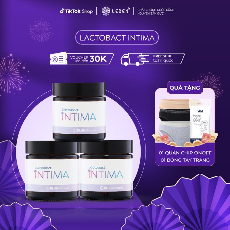  Men vi sinh phụ khoa Lactobact Intima từ Đức  không cần bảo quản tủ lạnh  bổ sung lợi khuẩn Cranberry D-Mannose hộp 30 viên - COMBO 3 HỘP 