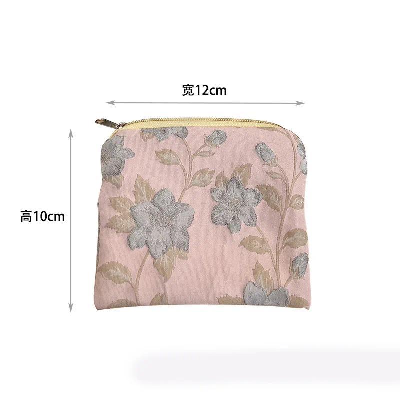 Mini Coin Key Purse Storage Bag Zipper Money Card Holder Bags Small Flower Printed Girls Lipstick Earphone Sanitary Napkin Pouch 5