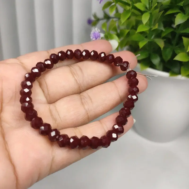 Gelang  Crystal 6 mm  / Tali elastis dua layer bracelet 4