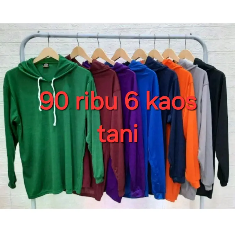 Paket kaos lengan panjang kupluk kaos basahan kaos tani kaos tukang Pria