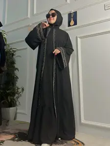 ABAYA Gamis Wanita Muslim Terbaru warna Hitam swarovsky
