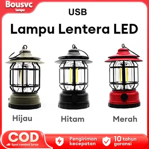 【Garansi 10 tahun】 Lampu Lentera LED Lampu Tenda Camping Lampu Camping USB/Type-C Rechargeable Canping Lamp 3 COB Lampu Camping Lentera Gantung Retro Petromax Rechargeable/Lampu Emergency cas USB Outdoor lmapu lentera Listrik