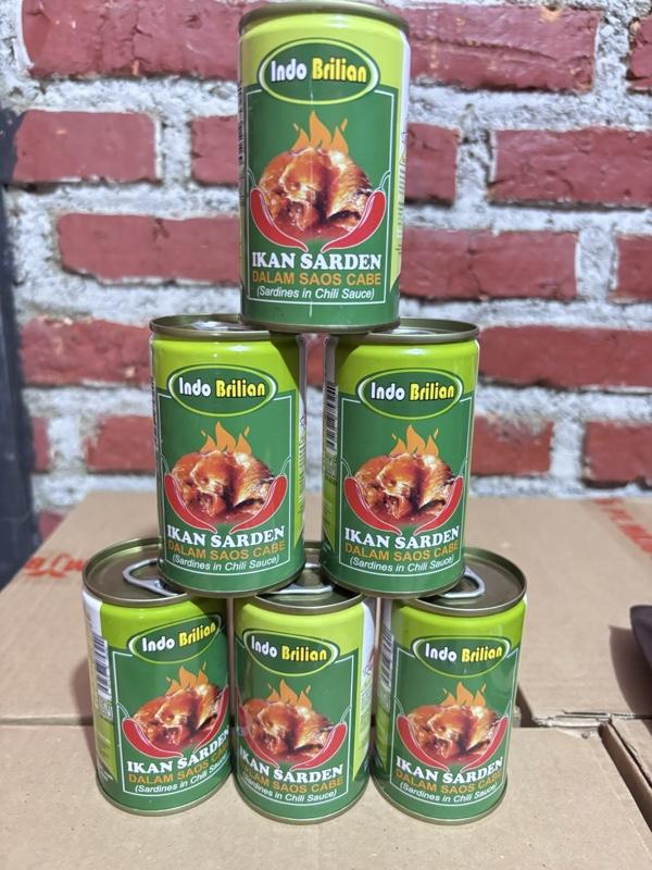 Indo Brilian Paket 6 Sarden Brilian Rasa Saus Cabe Exp 2029 Ikan Sarden Dalam Saos Cabe Sardines in Chili Sauce
