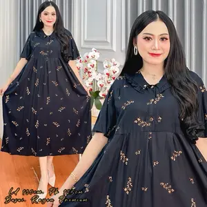 Dress Alika Ld 130 Bahan Rayon Peremium Busui Friendly Adem Cantik Tebal Nyaman