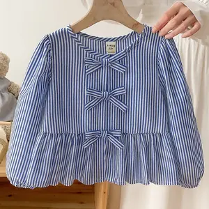 Luna Blouse Salur Anak Perempuan Dengan Aksen Pita Cantik dan Lucu Fashion Trendy