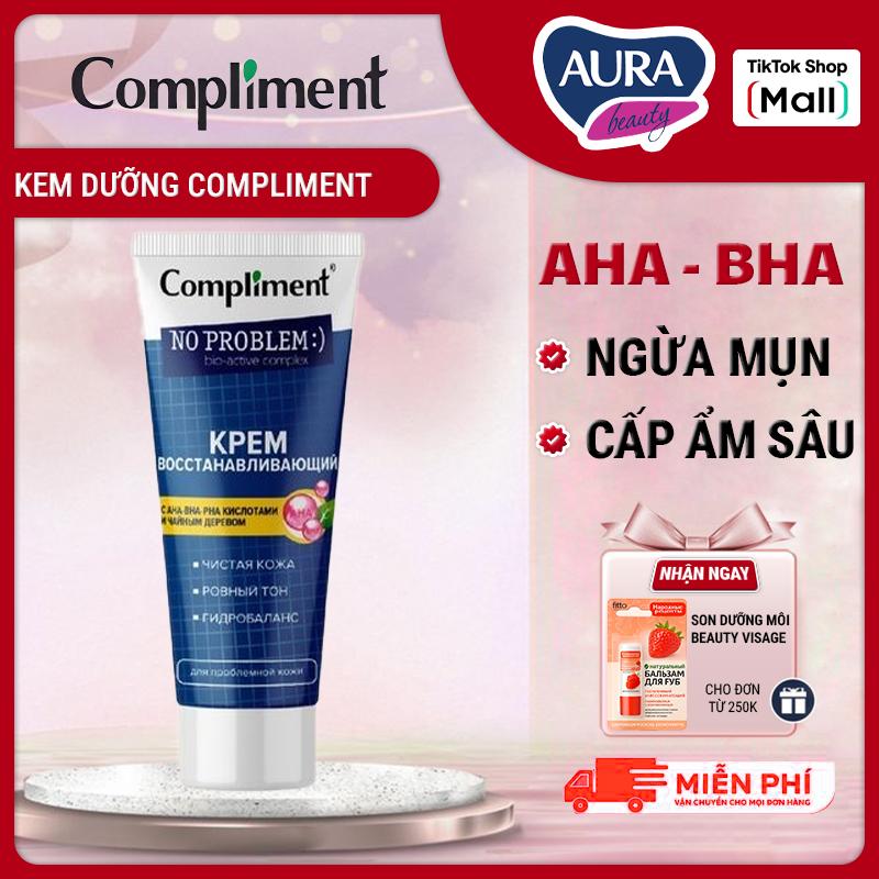 Kem Dưỡng Da Dầu Mụn COMPLIMENT No Problem AHA BHA PHA Giúp Da Căng Bóng Mềm Mịn 50ML