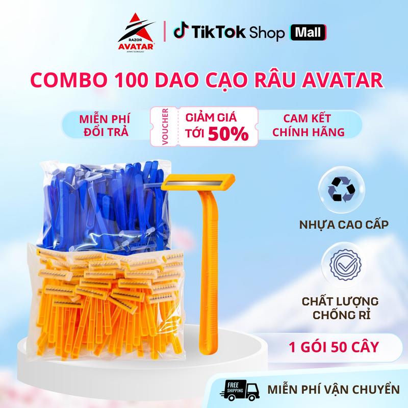 Combo 100 cây dao cạo râu Avatar 2 lưỡi sắc bén dùng 1 lần chuyên khách sạn xuất khẩu