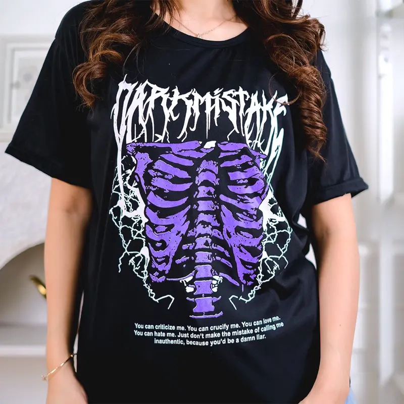 Kaos Oversize Wanita Dark Mistay (LD 106, P 63) Baju Fit Panjang T-Shirt 4