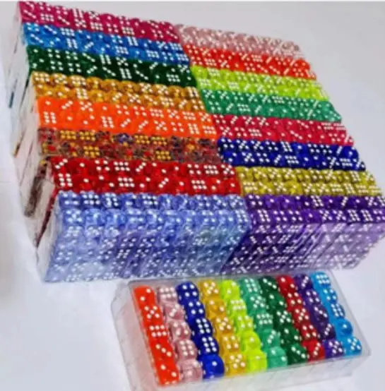 1 Pcs Dadu Mainan ular tangga ludo monopoli 15 16 Mm Transparan Glow In The Dark - Dice putih bening Candy Color warna warni 15mm 16mm
