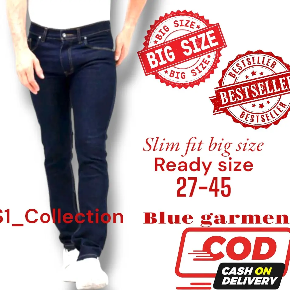 Big size!!  jeans pria slim fit jumbo blue garment 27-46/ Celana jeans pria stretch