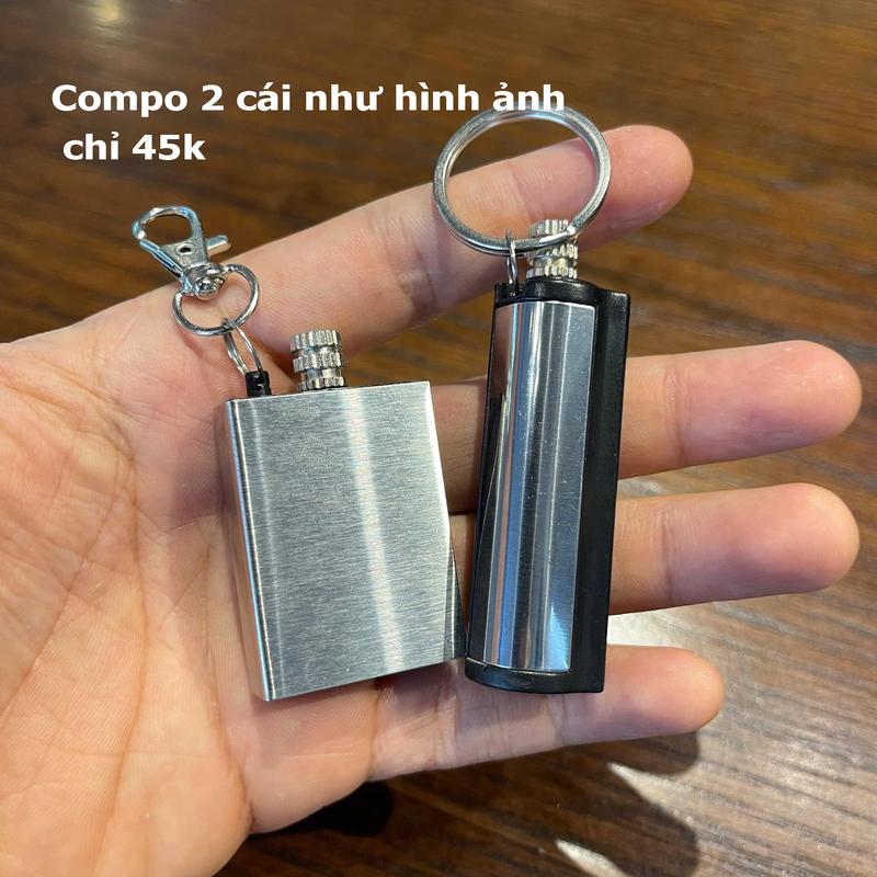 Combo 2 cái - Dụng Cụ Bình Nước Mini Sinh Tồn, có móc khóa tiện lợi dễ đem theo. 0