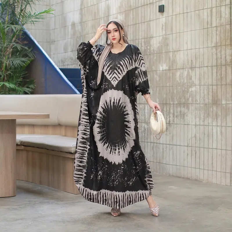 Kaftan Super Jumbo Rayon Busui Nyaman Panjang Tebal Dress Wanita - Butik Sandang 3