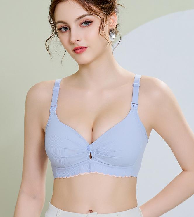 Áo lót bầu sau sinh Cotton Tăm Lạnh cho bé con bú ti không gọng Nâng Ngực chống chảy xệ