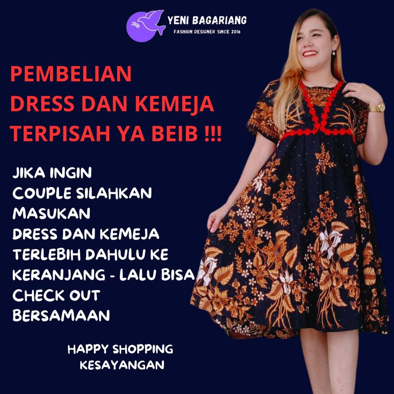 COUPLE BATIK DRESS FURING HANNA KOMBINASI ORGANZA DRESS PESTA 5