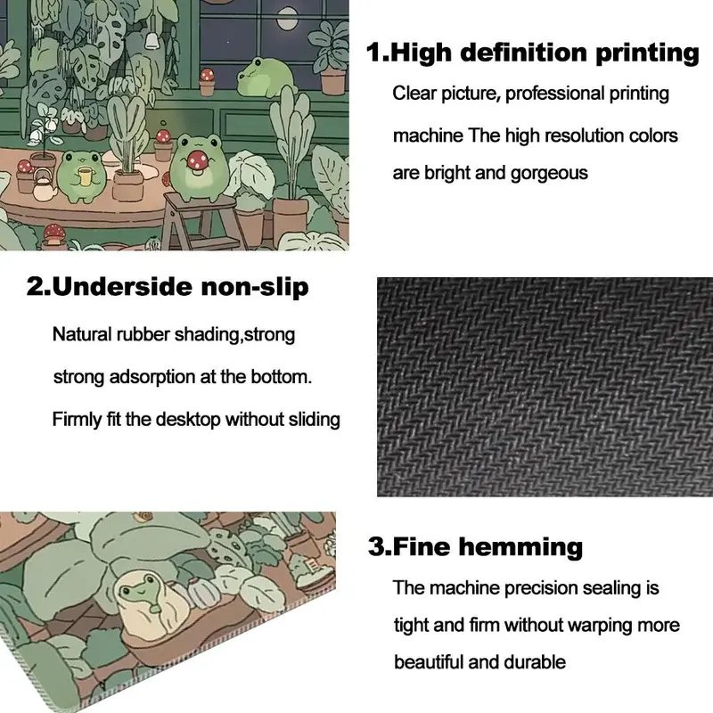 Cartoon Frog Pattern Mouse Pad, 1 Count Non-slip Washable Rubber Mouse Pad, Gaming Mouse Pad, Computer Keyboard Pad, Desktop Decorative Mouse Mat for Home Office 7