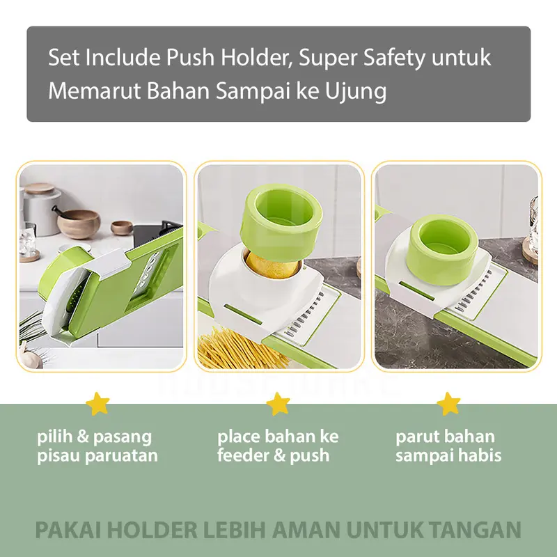 HUGO Parutan Serbaguna 8 in 1 Parutan Sayur Buah Multifungsi Vegetable Cutter Premium Stainless Steel 3