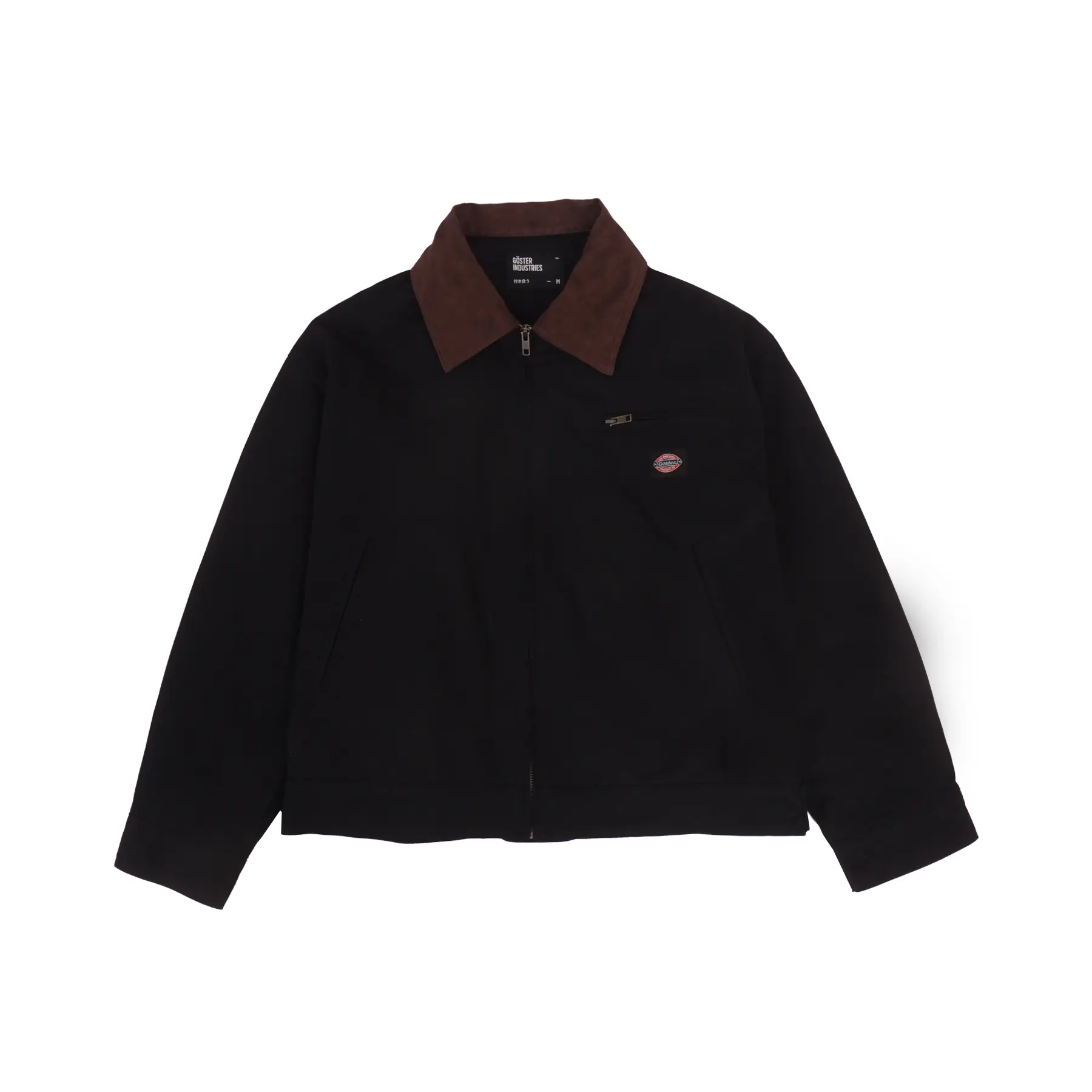 Goster Work Jacket Boxy Fit - Michigan Black Brown Zipper Pria Jaket