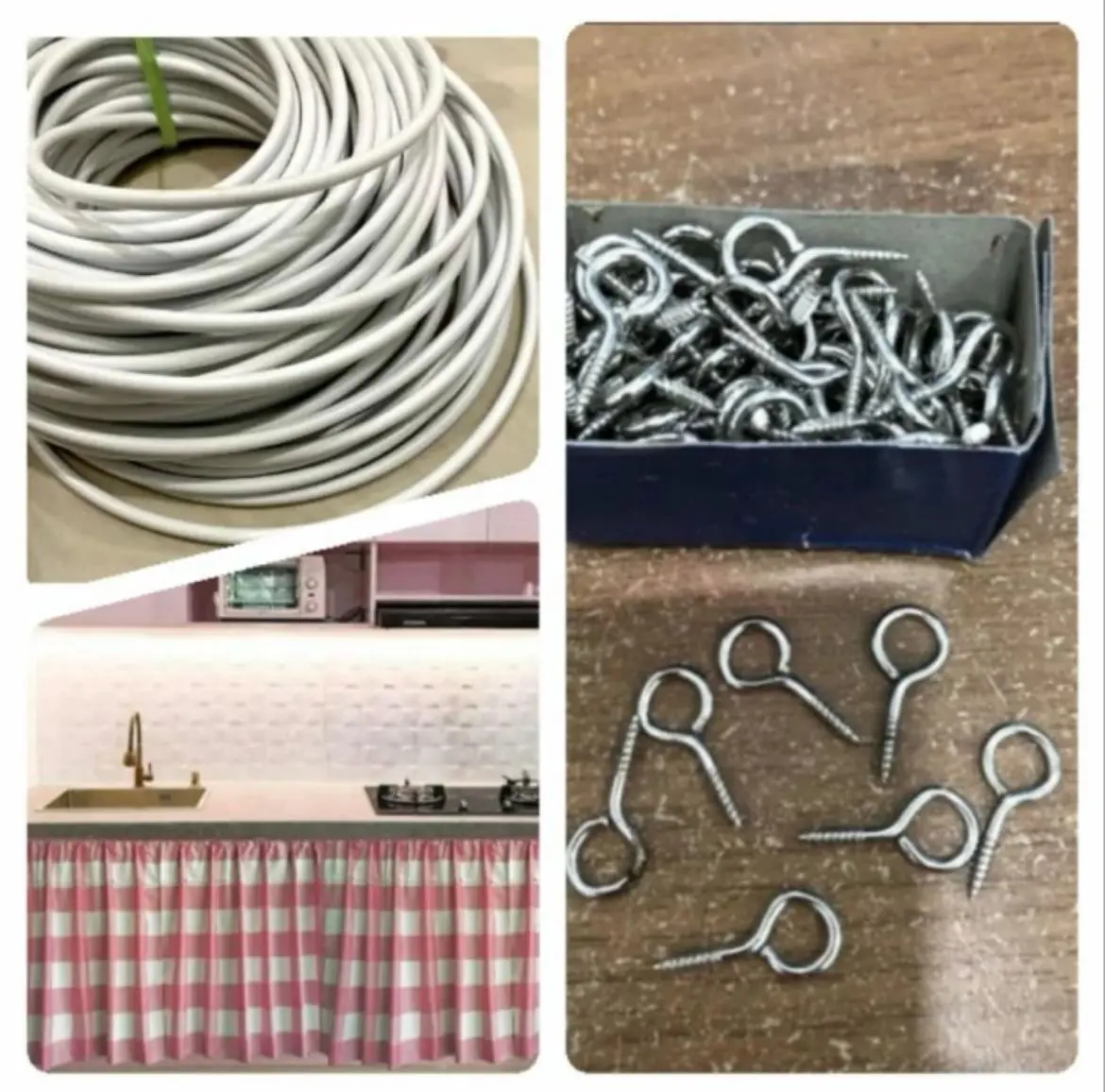 Kabel Kawat Spiral dan Hook Kolong Dapur