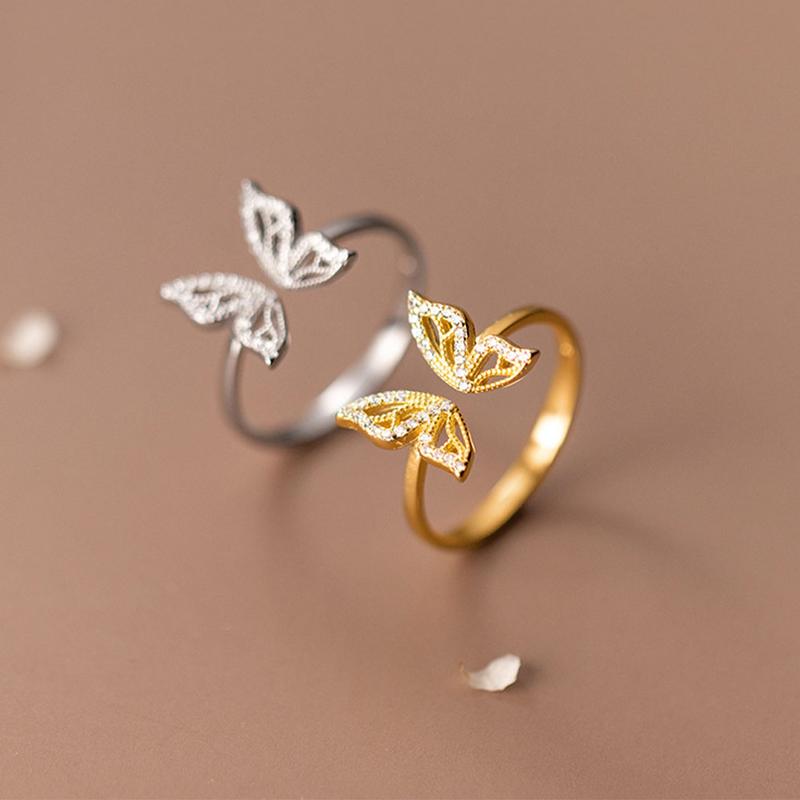 Sterling Silver Butterfly Rings Elegant And Exquisite Craftsmanship Rings For Women Sterling Rings 3