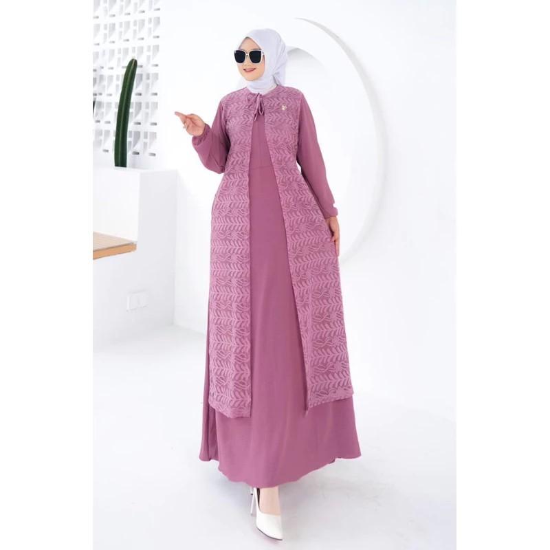 Product Introduction of INNARA GAMIS WANITA DEWASA CRINKLE MIX BRUKAT MODEL TERBARU,GAMIS KONDANGAN BRUKAT,GAMIS CRINKLE MURAH 2