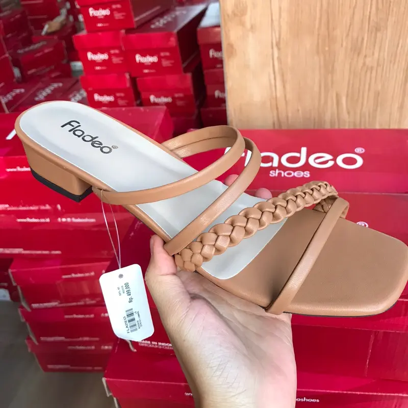 Sandal Heels Wanita Fladeo KP Hak 3cm Variasi Kepang Simpel Cantik 2