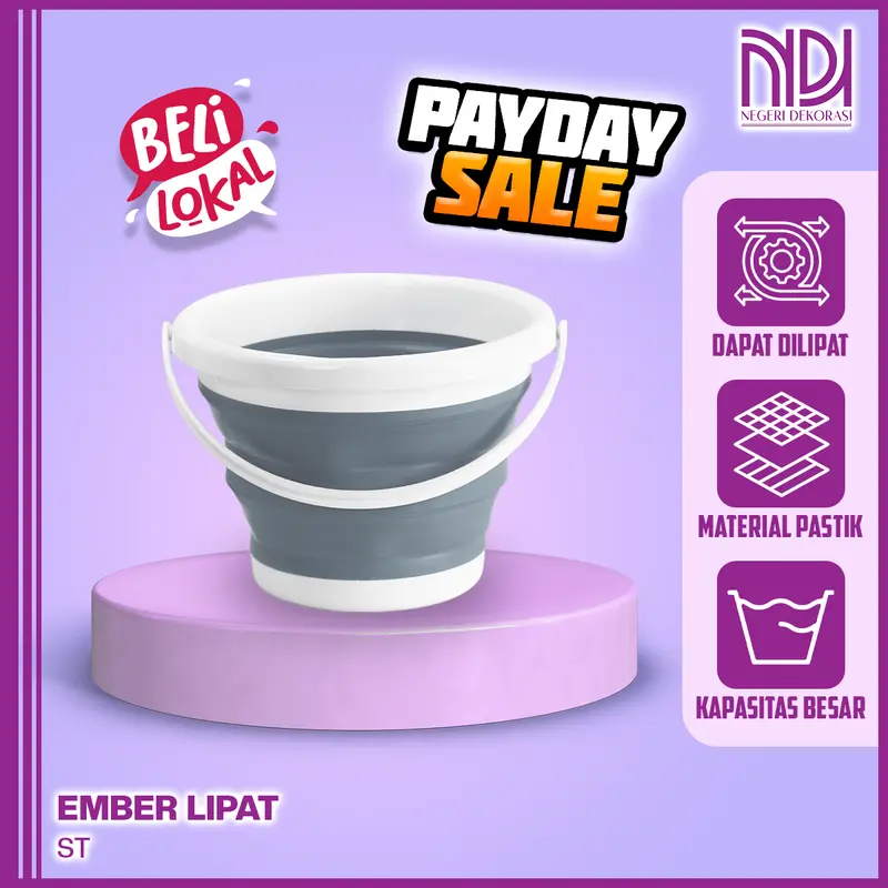 COD NEGERI DEKORASI Ember Lipat Portable 3L 5L 10L Multifungsi 0