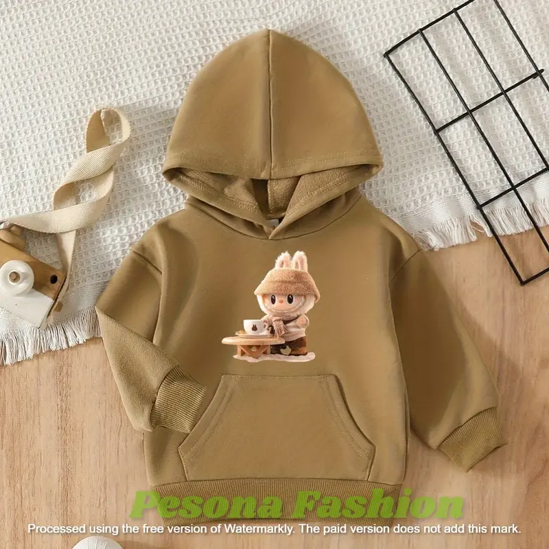 Hodie anak usia 1-12 tahun Hoodie anak cewek cowok  bahan fleece motif viral laabuubu 7