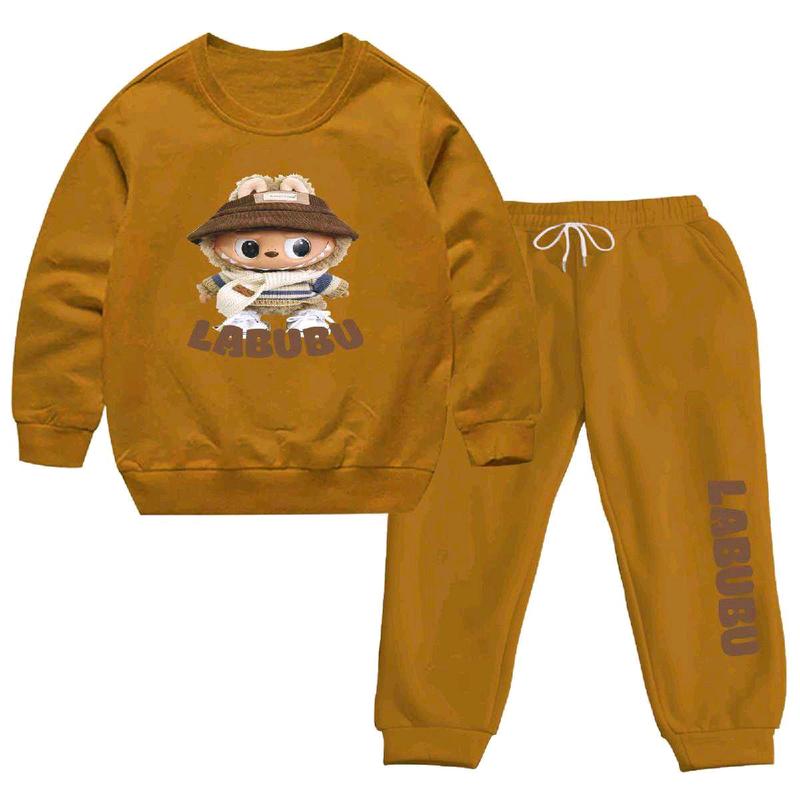 Stelan joger anak viral labubu coklat Karakter lucu Fashion Switer Perempuan Parsel  Celana Baju 0