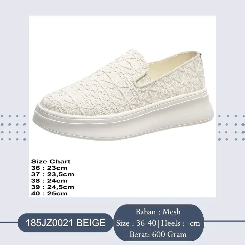 Sepatu Wanita SANZEIL Infort Slip On Model JZ0021 Import Mesh Putih Ukuran 36-40 - Casual Shoes 1