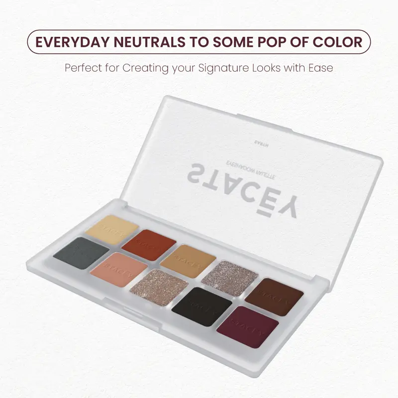 Stacey Exquisite Eyeshadow Palette - 10 Shades Creamy & Pigment Colors Waterproof 3