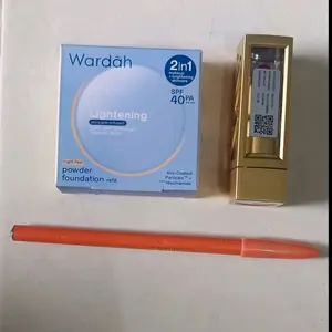 Wardah Promo Bedak Wardah SPF40 PA++ & Lipstik Batang Matte Tahan Lama Gratis Pensil Alis