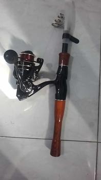 Sougayilang 1.6m Spinning/Casting Fishing Rod Gagang Kayu Mini ...