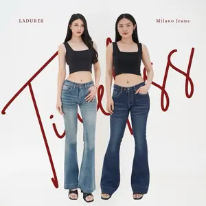LADURES - Milano Cutbray Jeans - Low Waist Rise Flare Pants Denim Wanita Celana Panjang Cewek