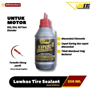 Cairan Ban tubless Tire Sealant Lowkos 350 ML Gold Edition Cairan Tambal Ban Otomatis Anti Ranjau