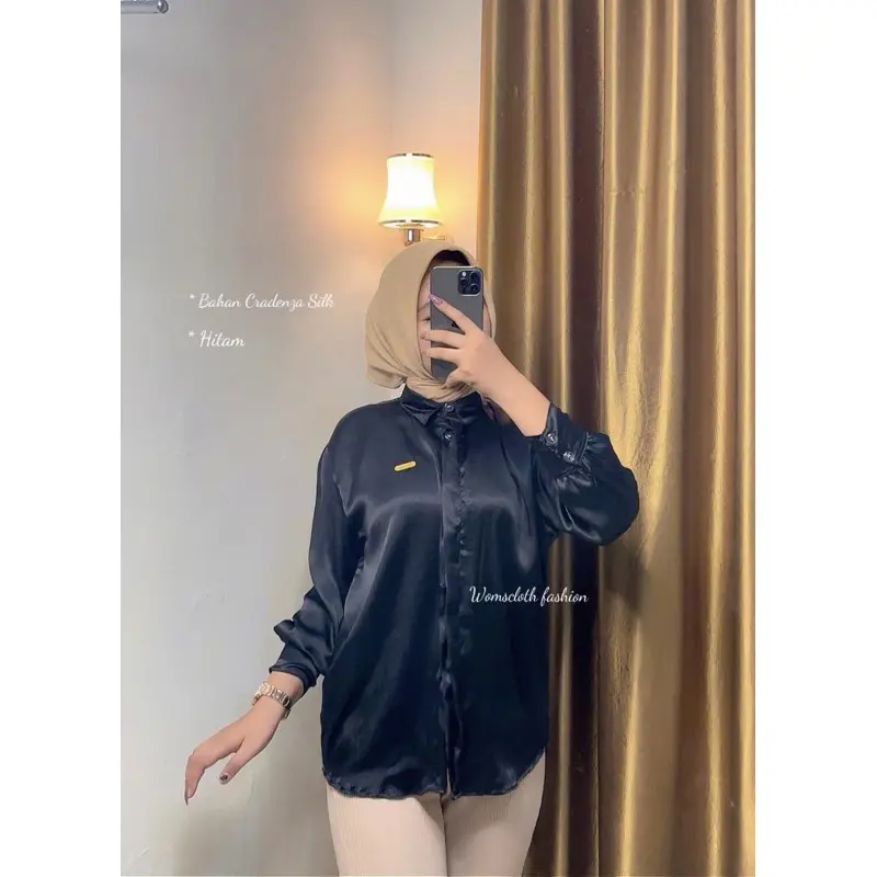 Kemeja Wanita Basic Cradenza Silk Polos Premium 2