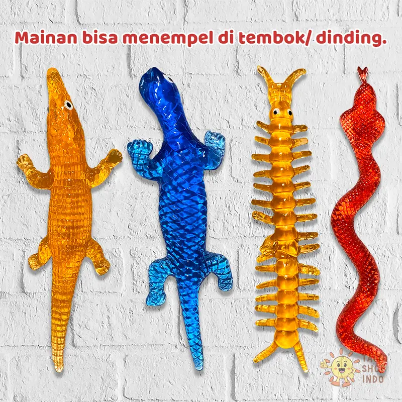 TAIYO Mainan Anak Splat Sticky Toys Animal Hewan Tempel Jelly Wall Tembok Dinding 3
