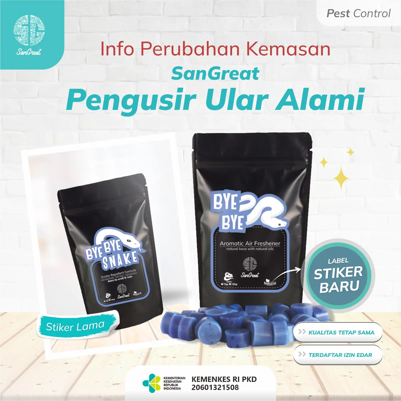 Alat pengusir ular masuk rumah non pestisida SanGreat Bye Bye Snake Repellent gel natural aman Ramah Lingkungan