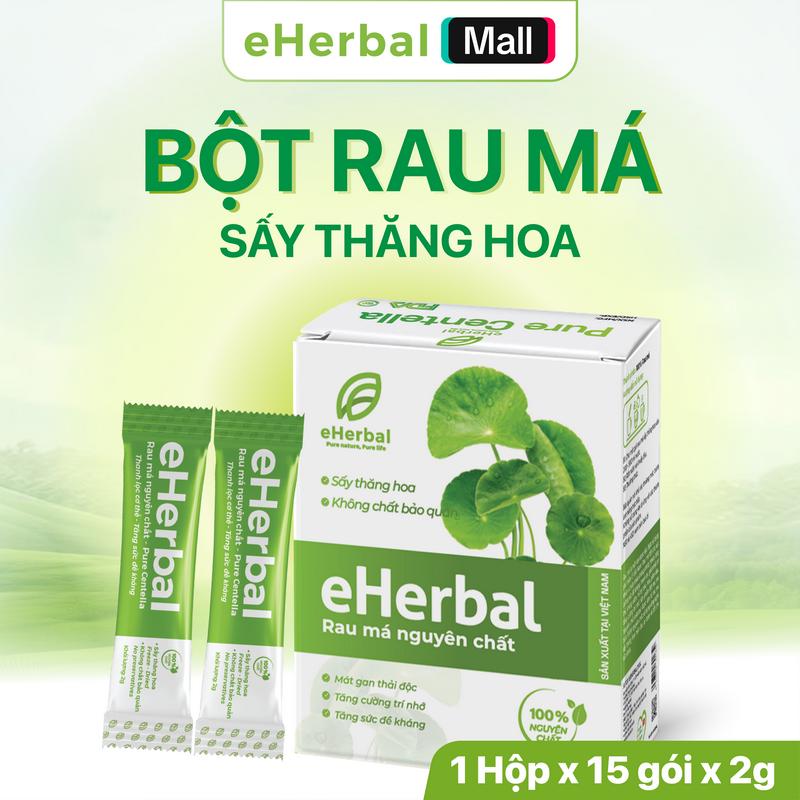 [COMBO 3 HỘP] Bột Rau má sấy thăng hoa Eherbal 15 gói