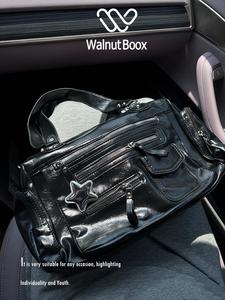 กระเป๋าเดินทางมอเตอร์ไซค์วินเทจ สไตล์พังค์ สำหรับทุกเพศ ขนาด 11 นิ้ว สำหรับเก็บไอแพด ใช้ได้หลากหลาย